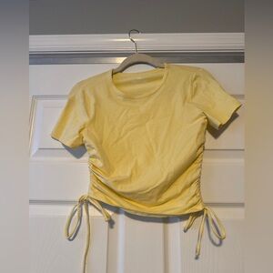 Hollister Yellow Ruched Crop Top
